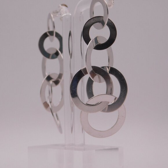 VINTAGE SILVER DROP EARRINGS - Picture 14 of 16